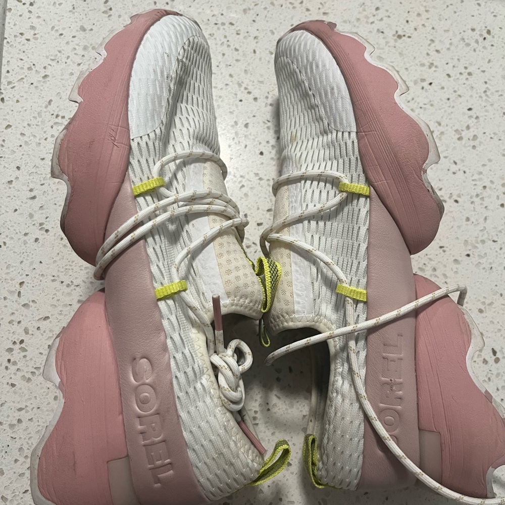 Sorel White and Pink Athletic Shoes